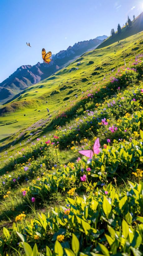 蝴蝶的生活环境：花草密布的栖息地